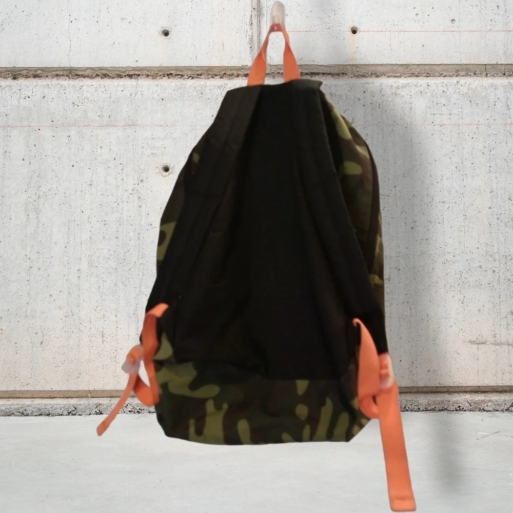 Camouflage Orange Trim Backpack/ Laptop Bag Unisex Medium Bag RN#‎ 93551